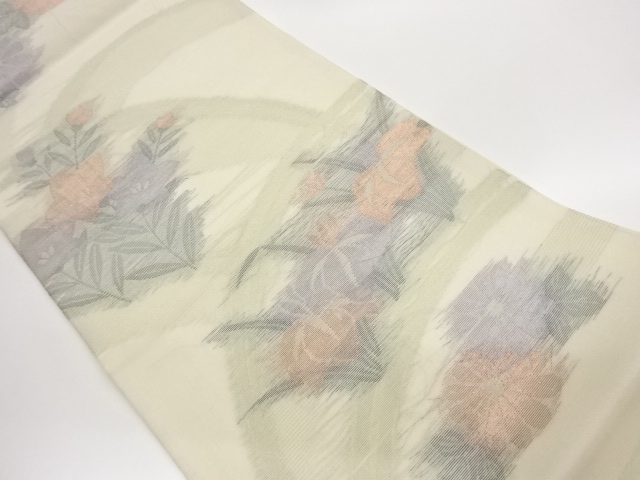 JAPANESE KIMONO / KIMONO FOR SUMMER AUTUMN GRASS / LAWN PATTERN WEAVIN